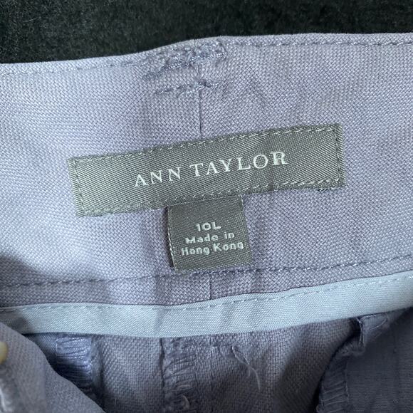 Ann Taylor Womens Pants Purple Tall Khakis Straight Leg Stretch 10L - Picture 4 of 12